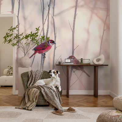 Photo wall mural with a pair of birds design