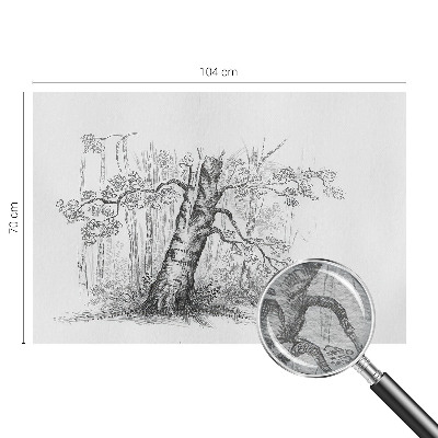 Wallpaper mural for living room with a forest tree motif