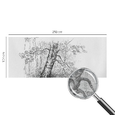 Wallpaper mural for living room with a forest tree motif