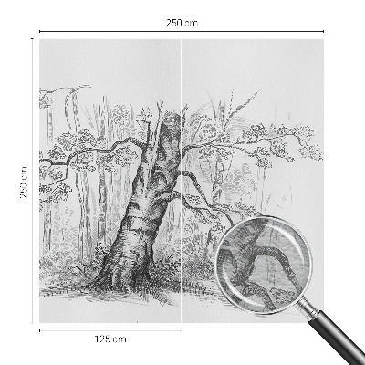 Wallpaper mural for living room with a forest tree motif