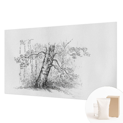 Wallpaper mural for living room with a forest tree motif