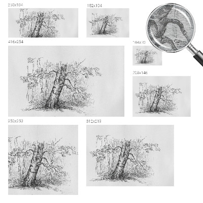 Wallpaper mural for living room with a forest tree motif