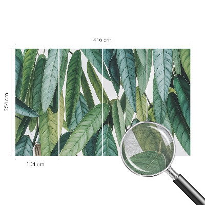 Bedroom wall mural wallpaper with a natural leaves design