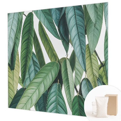 Bedroom wall mural wallpaper with a natural leaves design