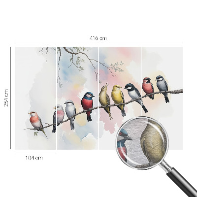 Large wall mural Birds on a branch