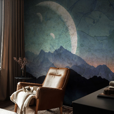 Wall mural featuring a night landscape