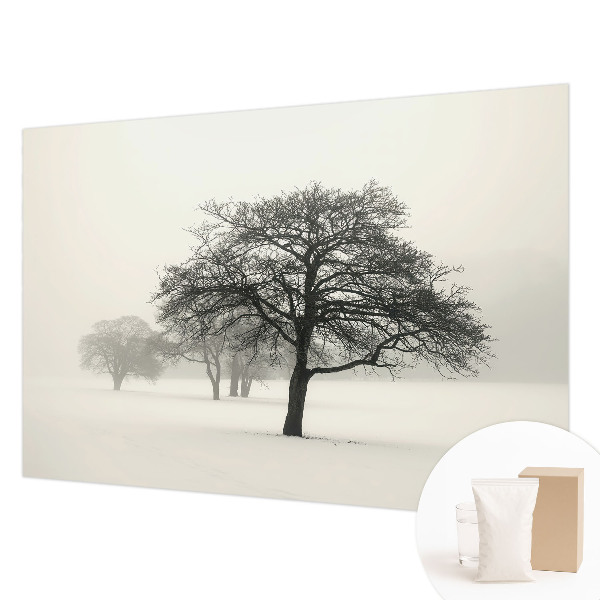 Large wall mural wallpaper with a winter trees design