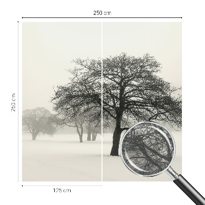 Large wall mural wallpaper with a winter trees design