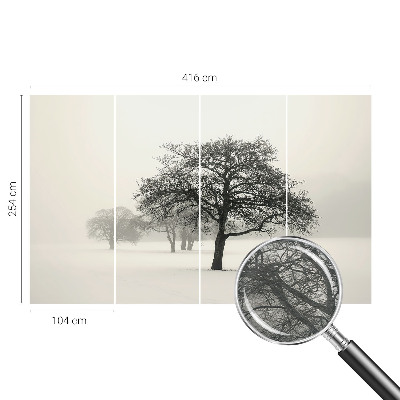 Large wall mural wallpaper with a winter trees design