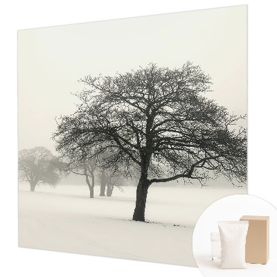 Large wall mural wallpaper with a winter trees design