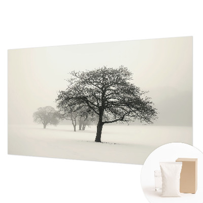 Large wall mural wallpaper with a winter trees design