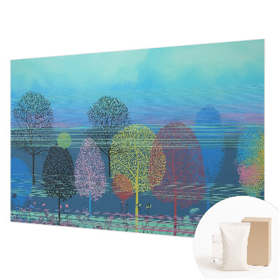 Modern wall mural in a colorful harmony design