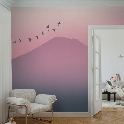 Custom size wall mural with a Mountain West landscape design