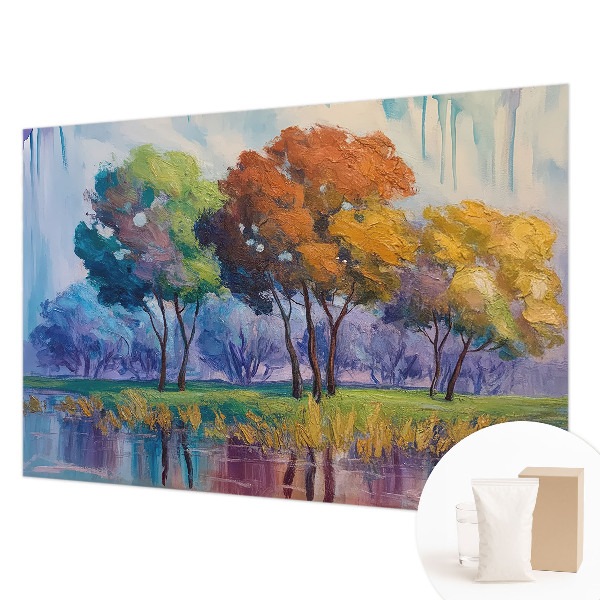 Wallpaper mural with an abstract tree design