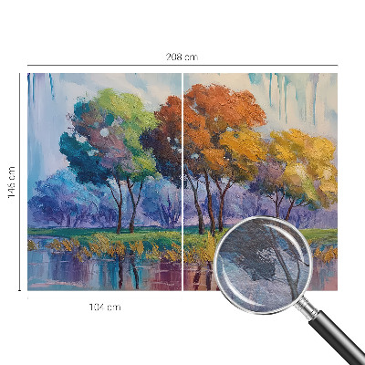 Wallpaper mural with an abstract tree design