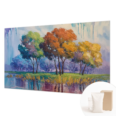 Wallpaper mural with an abstract tree design
