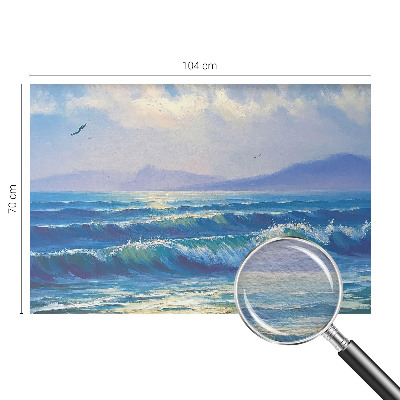 Modern wall mural for living room with a sea waves design