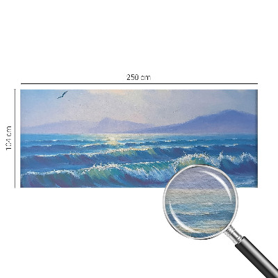 Modern wall mural for living room with a sea waves design