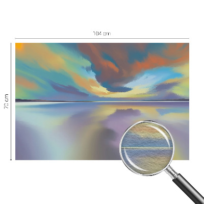 Modern wall mural for bedroom with a rainbow sunset design