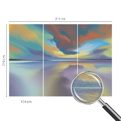 Modern wall mural for bedroom Rainbow Sunset