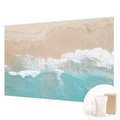 High quality wall mural wallpaper featuring a roaring waves design