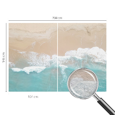 High quality wall mural wallpaper featuring a roaring waves design