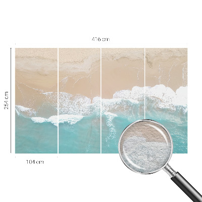 High quality wall mural wallpaper featuring a roaring waves design