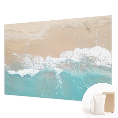 High quality wall mural wallpaper featuring a roaring waves design