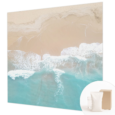 High quality wall mural wallpaper featuring a roaring waves design