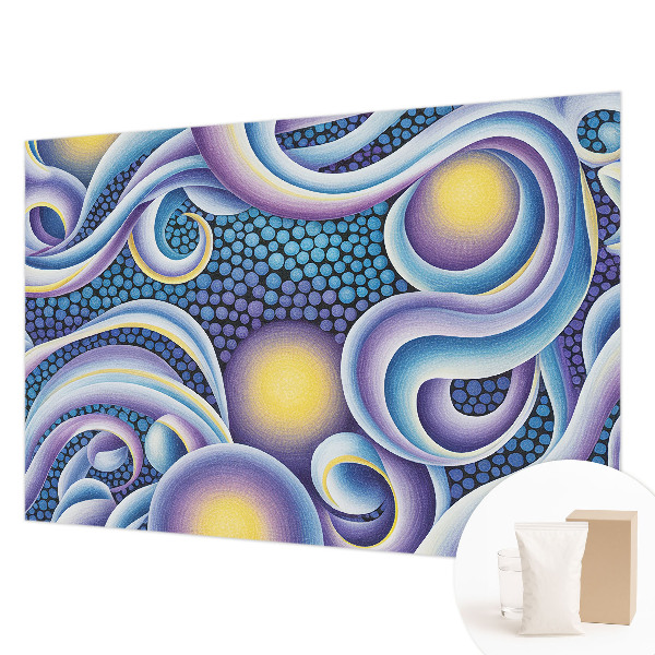 Premium wall mural for bedroom with colorful swirls