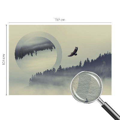 Non-woven wall mural with a forest landscape design