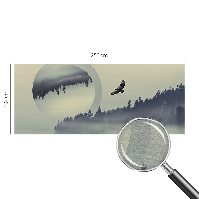 Non-woven wall mural with a forest landscape design