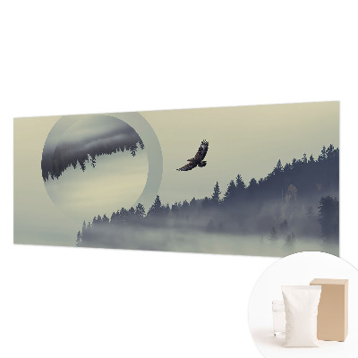 Non-woven wall mural with a forest landscape design