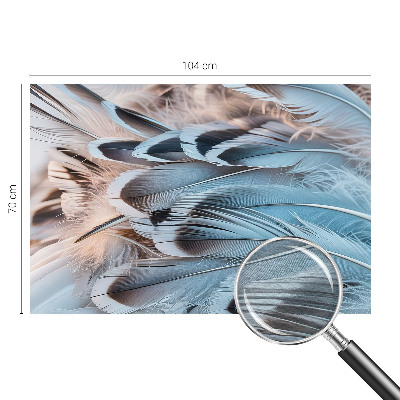 Wallpaper mural with a blue feather pattern