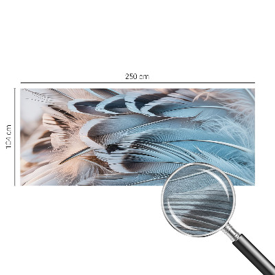 Wallpaper mural with a blue feather pattern