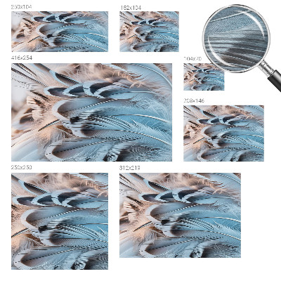 Wallpaper mural with a blue feather pattern