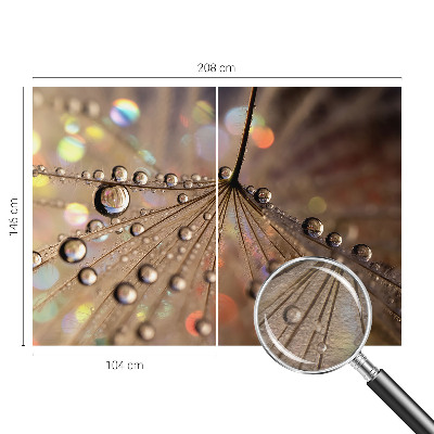 Wall mural with a pearl drops pattern