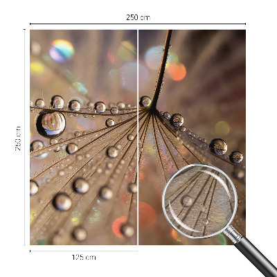 Wall mural with a pearl drops pattern