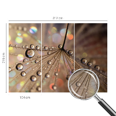 Wall mural with a pearl drops pattern