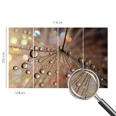 Wall mural with a pearl drops pattern