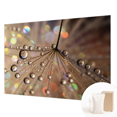 Wall mural with a pearl drops pattern