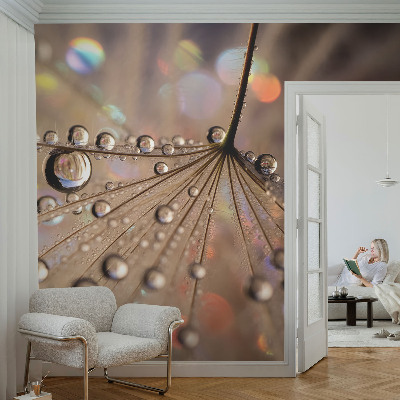 Wall mural with a pearl drops pattern