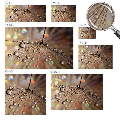 Wall mural with a pearl drops pattern