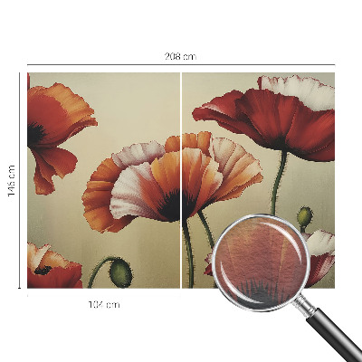 Photo wall mural with a joyful poppy design