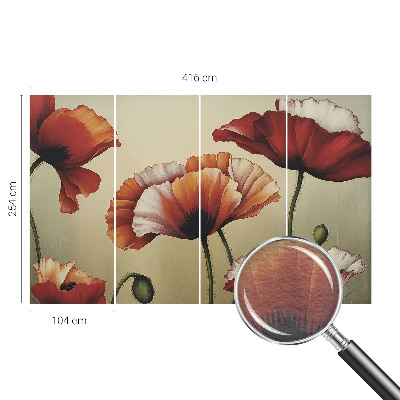 Photo wall mural with a joyful poppy design