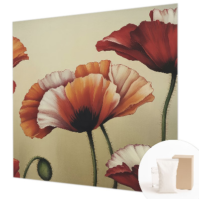 Photo wall mural with a joyful poppy design