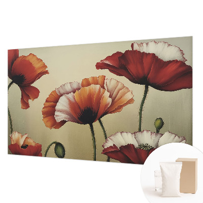 Photo wall mural with a joyful poppy design
