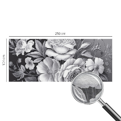 Wall mural for bedroom Gray flowers