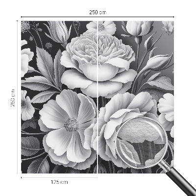 Wall mural for bedroom Gray flowers