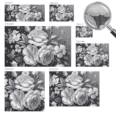 Wall mural for bedroom Gray flowers